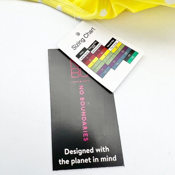 No Boundaries Medium 7-9 Yellow White Dot Underwire Bikini Top Juniors NWT - Picture 4 of 7